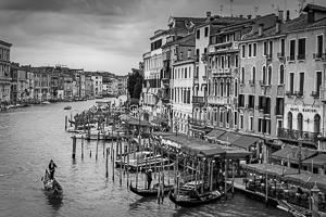 Lone Gondola By Rialto, Venice