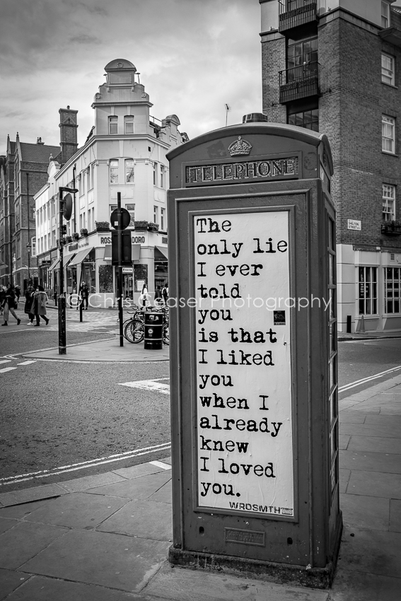 Message On A Telephone Box, London